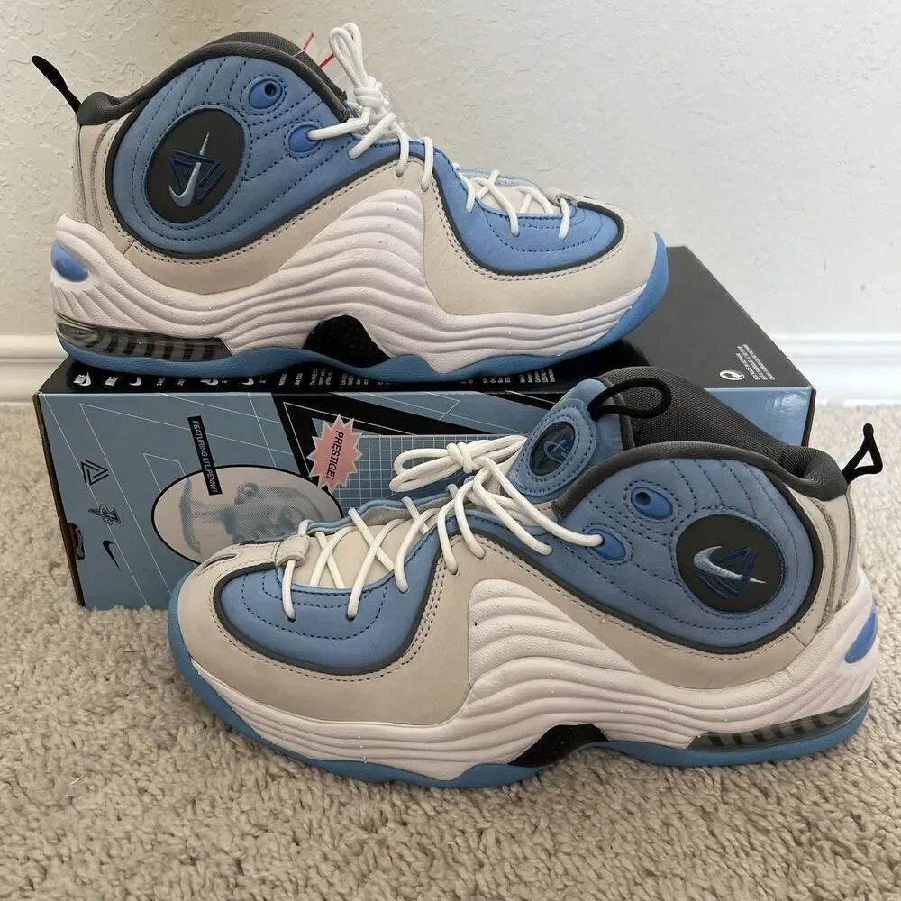 Nike Air Penny 2 x Social Status Size 8 White Blue Sneakers DM9132-100 No Lid